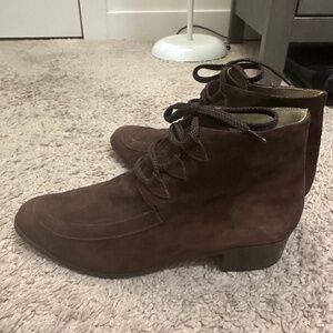 Vintage Chocolate Brown Suede Boots by Phyllis Poland, Size 8.5